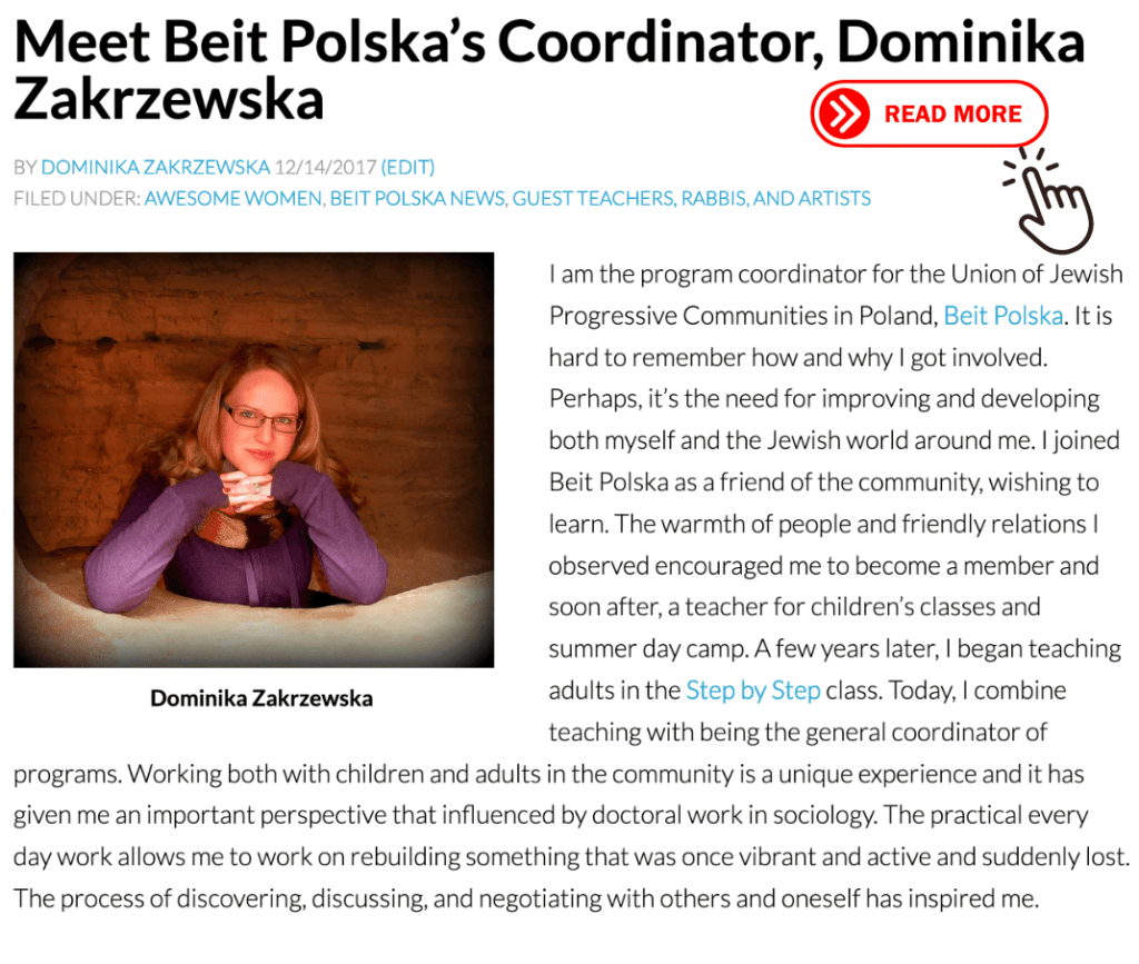 Meet Beit Polska’s Coordinator, Dominika Zakrzewska_EXCERPT SCREENSHOT